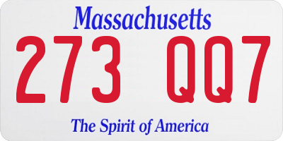 MA license plate 273QQ7