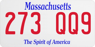 MA license plate 273QQ9