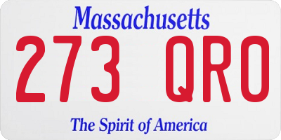 MA license plate 273QR0