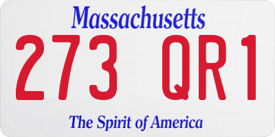 MA license plate 273QR1