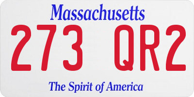 MA license plate 273QR2