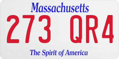 MA license plate 273QR4
