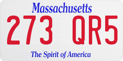 MA license plate 273QR5
