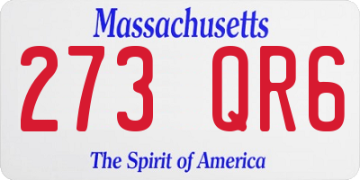 MA license plate 273QR6