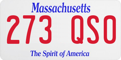 MA license plate 273QS0