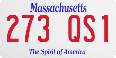 MA license plate 273QS1