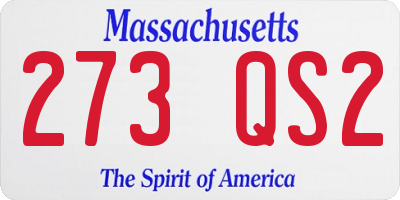 MA license plate 273QS2