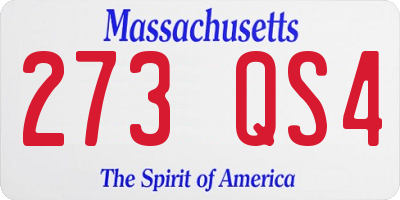 MA license plate 273QS4