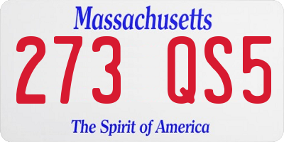 MA license plate 273QS5