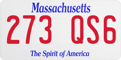 MA license plate 273QS6