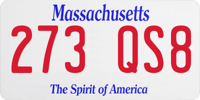 MA license plate 273QS8