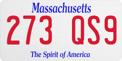 MA license plate 273QS9
