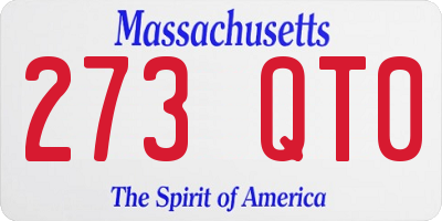 MA license plate 273QT0