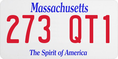MA license plate 273QT1