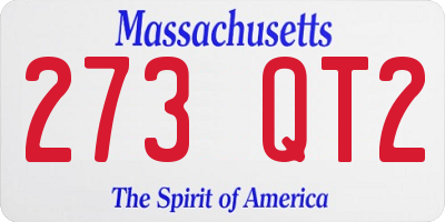 MA license plate 273QT2