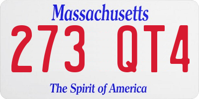 MA license plate 273QT4
