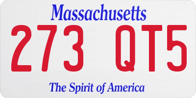MA license plate 273QT5