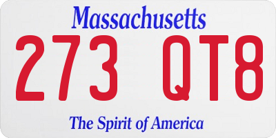 MA license plate 273QT8