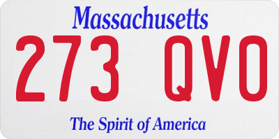 MA license plate 273QV0