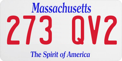 MA license plate 273QV2