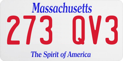 MA license plate 273QV3