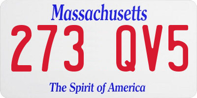MA license plate 273QV5