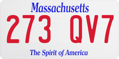 MA license plate 273QV7