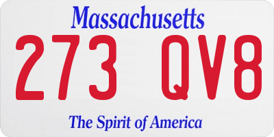 MA license plate 273QV8