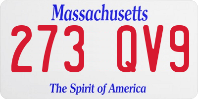 MA license plate 273QV9