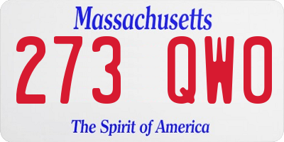 MA license plate 273QW0