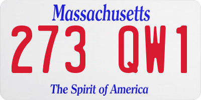 MA license plate 273QW1