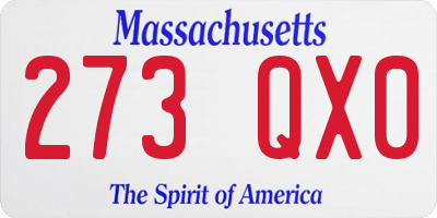 MA license plate 273QX0