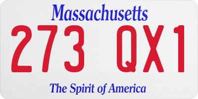 MA license plate 273QX1