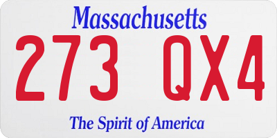 MA license plate 273QX4