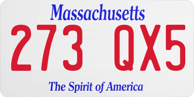 MA license plate 273QX5