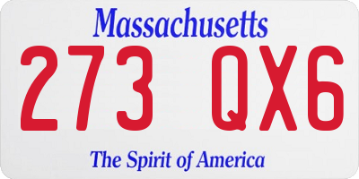 MA license plate 273QX6