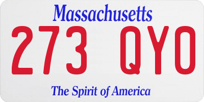 MA license plate 273QY0