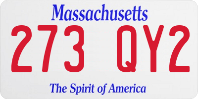 MA license plate 273QY2