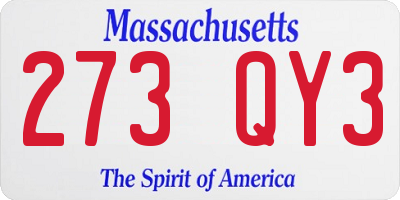 MA license plate 273QY3