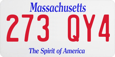 MA license plate 273QY4