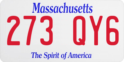 MA license plate 273QY6