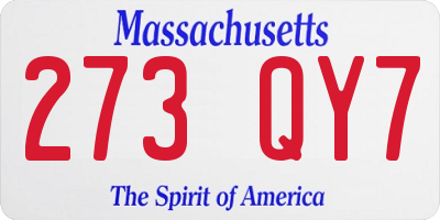 MA license plate 273QY7