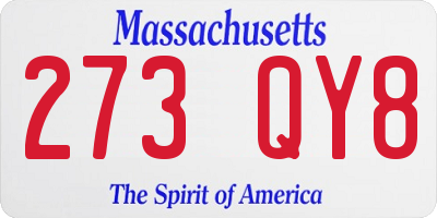 MA license plate 273QY8
