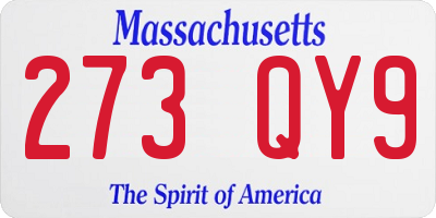MA license plate 273QY9