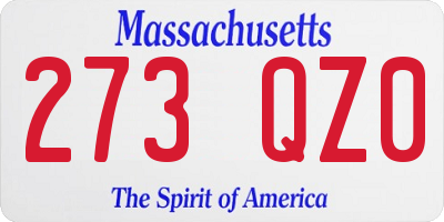 MA license plate 273QZ0
