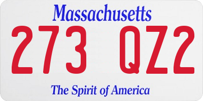 MA license plate 273QZ2