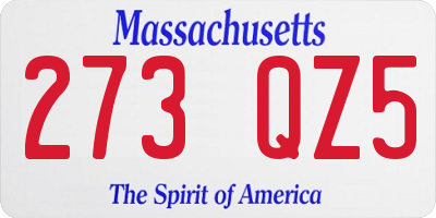 MA license plate 273QZ5
