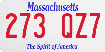 MA license plate 273QZ7