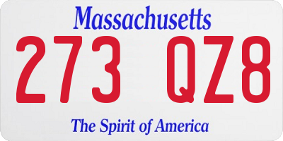 MA license plate 273QZ8