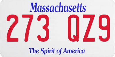 MA license plate 273QZ9